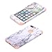 iPhone 8 Plus Case, iPhone 7 Plus Case, Ankoe Marble Stone Pattern Shockproof Full Body Protective Cover Dual-Layer Slim Soft Flexible Silicone and Hard PC for Apple iPhone 7 Plus/8 Plus (Pink)