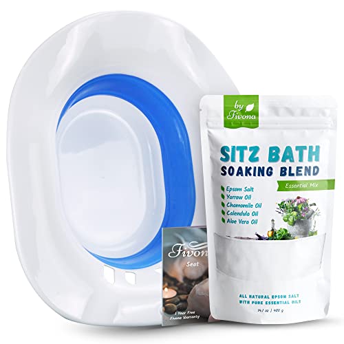 Fivona 2in1 Sitz Bath Soak Kit Over The Toilet Seat with Epsom Salt