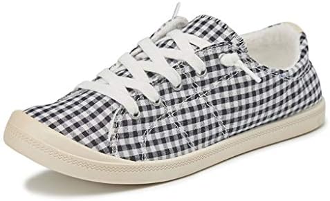 TnaIolral Women Comfort Shoes Casual Flat Breathable Heel Slip On Lace Up Look Sneaker