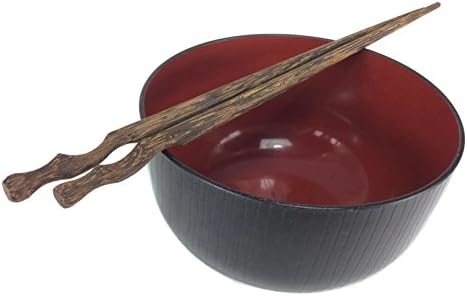 Chopsticks Palm Wood Unique Engraved Round Brown Handmade Round Shape Chopstick No.7