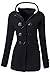 VOGRYE Womens Winter Fashion Outdoor Warm Wool Blended Classic Pea Coat Jacket (Medium, Black)