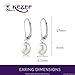 KEZEF 925 Sterling Silver Leverback Freshwater Cultured Pearl Drop Earrings - With 7mm-8mm Handpicked Genuine AAA Quality White Dangle Pearl Earrings for Women Girls - Available in Black, Pink & White