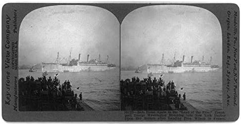 Photographs - HistoricalFindings Photo: Reproduction,Land of The Free,George Washington,New York Harbor,c1919,WWI