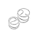 Spinningdaisy Spiral Wrap Around Ring and Midi Fashion Ring Set (Silver-Plated-Base)