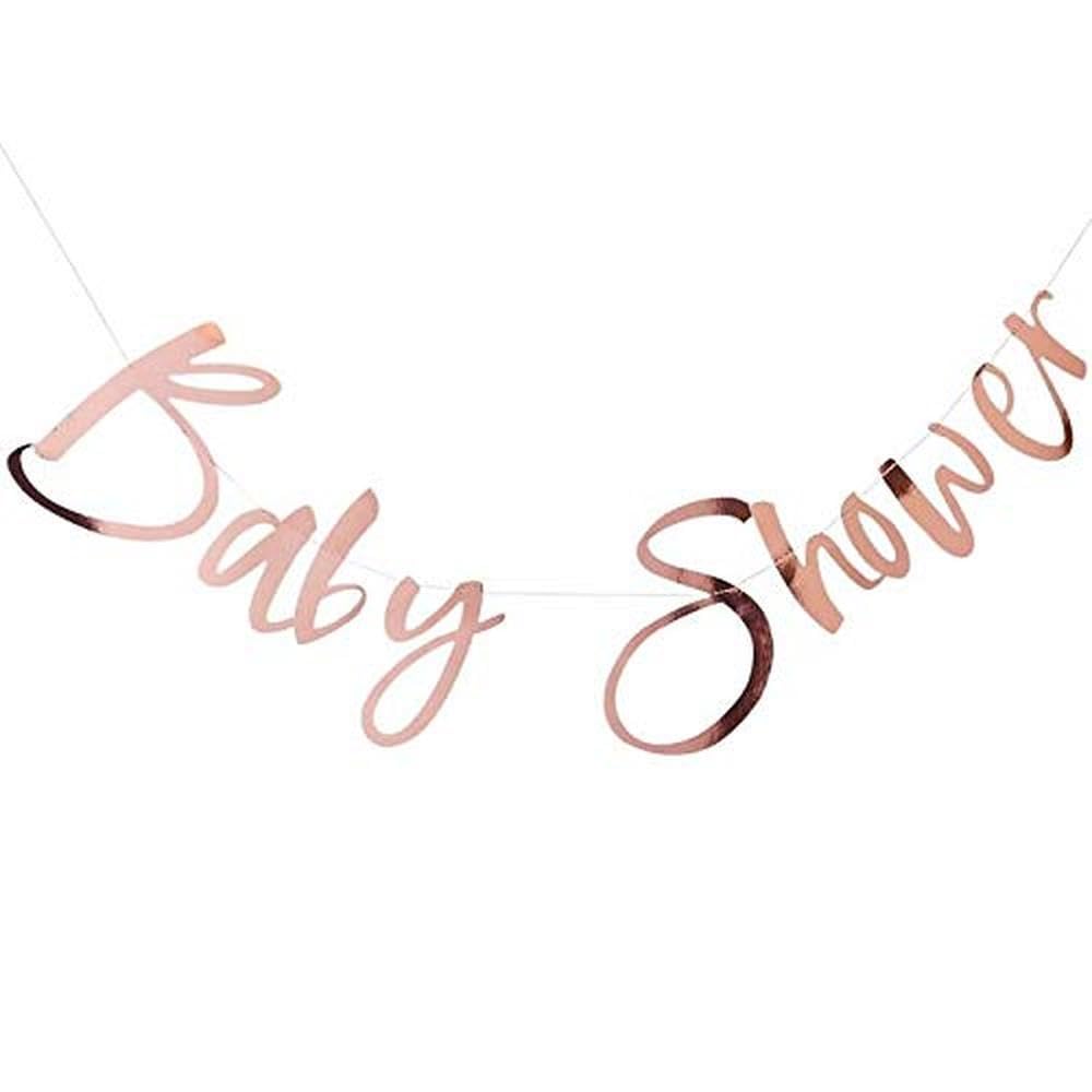 Ginger Ray Rose Gold Baby Shower Bunting Party Decoration Banner - Twinkle Twinkle