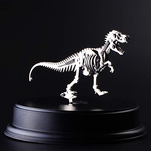HXZB 3D Jigsaw Stainless Steel Puzzle Kits Tyrannosaurus Rex DIY Toys Disassembly Removable Dinosaur Models Assembly Disentanglement - Thumbnail 4