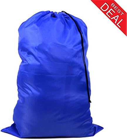 Large 100% Nylon Laundry Bag - Durable, Water-Resistant & Easy to Carry - Laundry Hamper Ideal for Apartments, Travel, Dorm Rooms or Vacations(Blue)