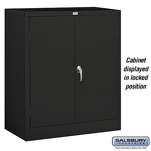 Salsbury Industries Counter Height Storage Cabinet, 42-Inch by 18-Inch, Black, Unassembled