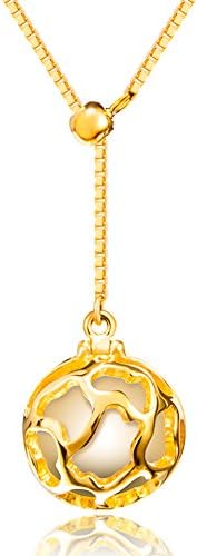 Y-shaped Silver Necklace, WALKTREE Girl’s K Gold-Plated Sterling Silver Necklace with Opening and Essential Oil Ball for Girls Gift [Gold] - 2017 Exclusive Release