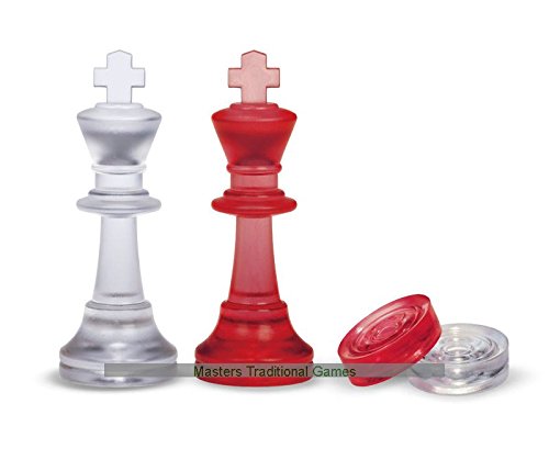 Dal Negro Red colored Chess Pieces and Draughts