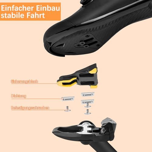 Für Rennradpedale, R21 Self Locking Clipless Fahrradpedale mit Cleats Set, Aluminiumlegierung 9/16“ Radfahren Pedale kompatibel mit für -SL-System 3