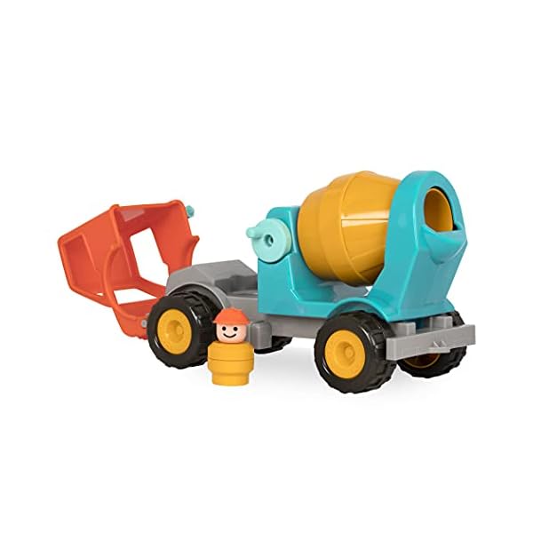 Battat - Cement Mixer Truck with Working Movable Parts and Driver - Toy Trucks for Toddlers 18m+