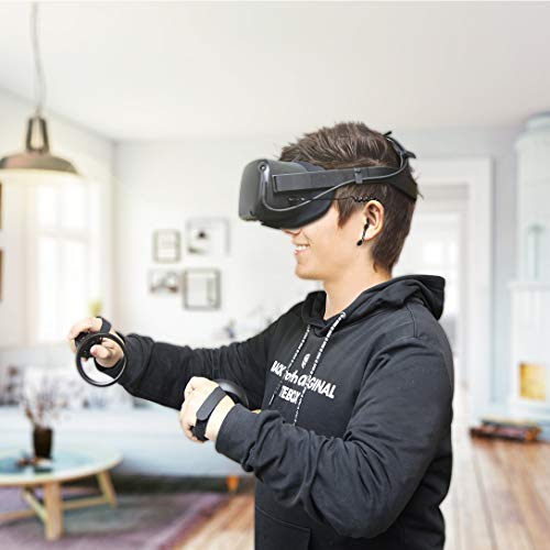 Accessories Bundle for Oculus Quest, Kit with Silicone Mask Pad Cover, Controller Knuckle Grip Strap, One-Side Headphones and Cable Clip Organizer for Oculus Quest - Thumbnail 6