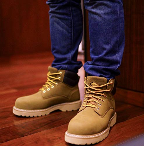 Steel Toe Work Boots for Men 6" - Safety Shoes Slip Resistant & Electrical Hazard Work Boots (10, Olive)