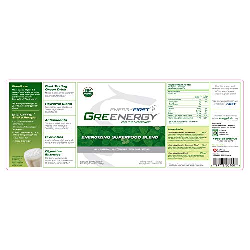 Greenergy Premium Organic Green Drink Powder 30 Super Greens Blend