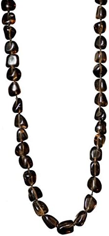 Smoky Quartz Morion Collar Beaded Necklace Natural Handmade Gemstones 18.9"