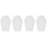 4 Pcs Coffin Pendant Molds Silicone Keychain Mold for Resin Jewelry Making DIY Craft Charms Casting 2.75X1.77X0.55In Reusable Non-Stick for Epoxy Resin