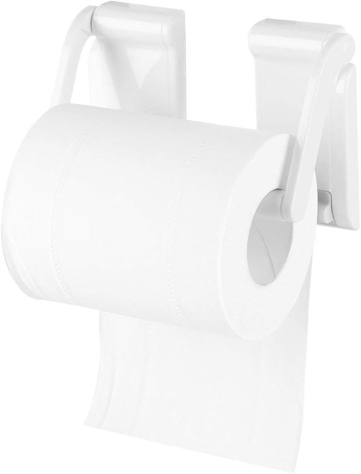 OKBY Paper Roll Rack, Wall Mounted Toilet Roll Holder, Plastic & Magnet Material, Adjustable Width, 2 Pack