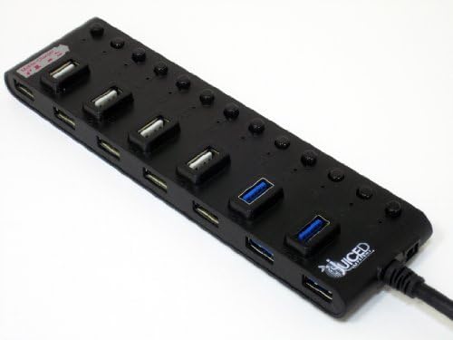 Juiced Systems USB 3.0/2.0-13 port USB HUB 5v Power Adapter Included 4x Port USB 3.0 9x Port USB 2.0