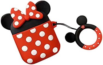AirPods case Wireless Headphone Cover Cute Famous Cartoon Cartoon Silicone Cover Lightweight Anti-Lost Portable Travel (D)