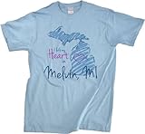 I Left my Heart in Melvin, MI Unisex T-shirt | Michigan Pride-Large
