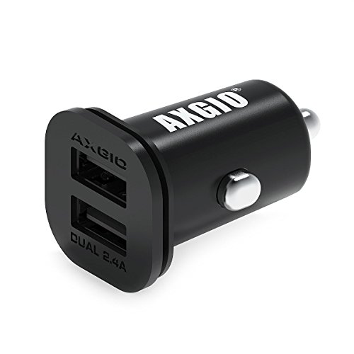 AXGIO 4.8A Dual Port USB Car Charger Vehicle Adapter for Apple and Android Devices - Black