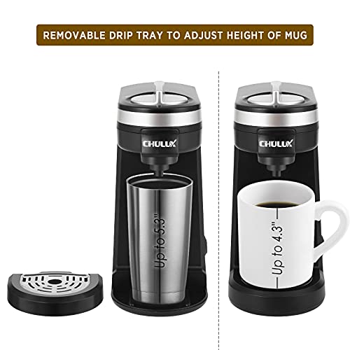 CHULUX Single Serve Coffee Maker Brewer for Single Cup Capsule with 12