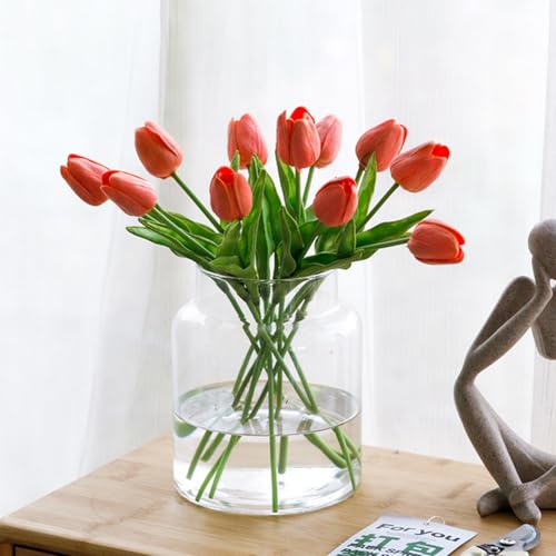 Clear Vases for Centerpieces Glass Innjoii - Large Vase Wide Flower Vintage Modern Big Mouth Giant Home Decor, Bouquet for Wedding Living Room Dining Table