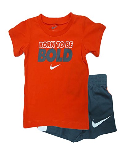 Nike Little Boys 'Born To Be Bold' Outfit Set (24 Months, Anthracite)