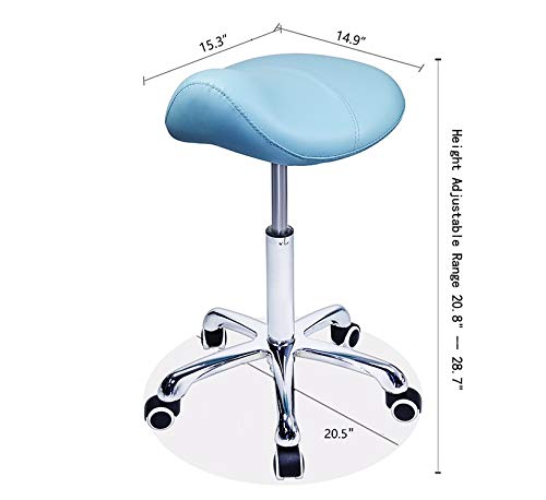 Grace & Grace Professional Saddle Stool Series Hydraulic Swivel Comfortable Ergonomic with Heavy Duty Metal Base for Clinic Dentist Spa Massage Salons Studio (Green)