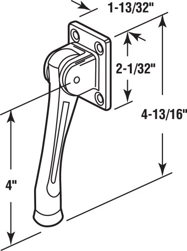 Prime-Line Products J 4537 Drop Down 4 Hole Door Stop with Chrome Plated Heavy Duty Diecast