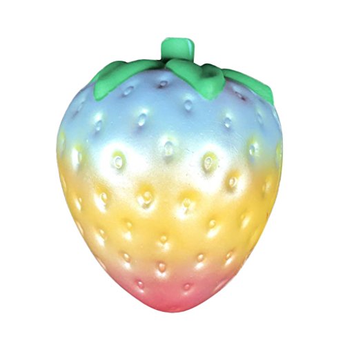 Wakeu Rainbow Strawberry Fruit Soft Jumbo Squishy Slow Rising Toy (Strawberry /4.5inch)