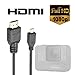 Luxebell High Speed HDMI HD Video Cable for 5 4 Black Silver 3+ 3 and Sjcam Sj4000 Sj5000-5feet/1.5m
