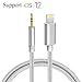 Aux Cable for Car, Bebetter Aux Cord Compatible with Phone 6/7/8/X/Xs/Xr/iPad/iPod 3.3ft 3.5mm Male Audio Adapter for Car Home Stereo &Headphone [Nylon Braided] - Silver