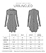 URBANCLEO Womens Long Sleeve Mock Neck Tunic Top Mini T-Shirt Dress Char, XL