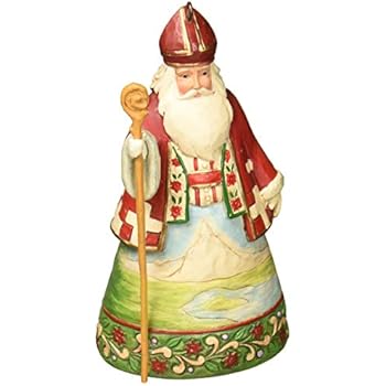 Jim Shore Heartwood Creek Swiss Santa Stone Resin Hanging Ornament, 4.5