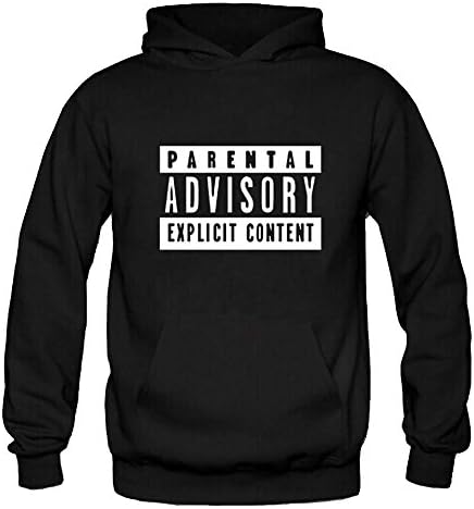 frose Men Fashion Parental Advisory Print Solid Sweatshirt Hoodie