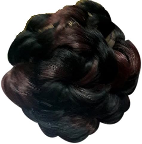 BigWave® Bun Styling Volumiser Hair Extension/Hair Accessories/Juda Hair Clutches (Maroon Highlight)
