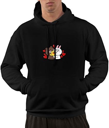 Annao Cony-Brown-Sally-Happy-Family Men's Casual Sweatcoat with Pockets, Men's Long Sleeve Zipper Hoodie