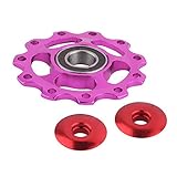 OVERMAL 11Tooth MTB Ceramic Bearing Jockey Wheel Pulley Road Bicycle Bike Derailleur (Purple)