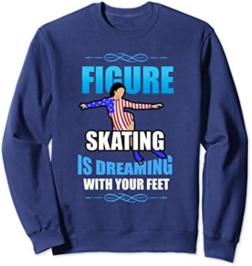 Unisex Ice Skating Sweatshirt Women Girls Figure Skater Gift Idea XL: Navy
