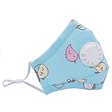 Muryobao Anti Pollution Mask N95 Respirator Mask with Valve Replacement Filter Washable Cotton Anti Dust Mouth Mask for Kids Children Child Size Blue Bird