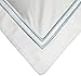 Amazon Brand – Pinzon Hotel Stitch 400TC 100% Egyptian Cotton Sham, Standard, White with Light Aqua Embroidery