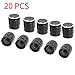 URBEST® 20Pcs Black Metal Liner Taper Rotary Potentiometer Control Knobs Cap Adjustable for 6mm Knurled Shaft Dia.