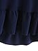 SheIn Women's Loose Round Neck Raglan Long Sleeve Ruffle High Low Hem Smock Top Navy Large