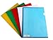 PARTH IMPEX Clear Document Folder Copy Safe Project Pockets (Pack of 15) Plastic Paper Jacket Sleeves in Assorted Colors Scratch Resistant Paper Holders Organizer (W 8.7