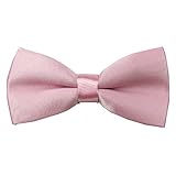 AWAYTR Boys Children Kids Solid Pre Tied Wedding Party Satin Bow Ties,Pink