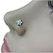 20g IP Gold Stainless Steel 8mm Opalite Gem Flower L-Shaped Nose Rings
