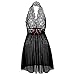 Coswe Moonight Plus Size Lace Top Babydoll Lingerie for Women (6XL, Black)
