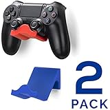 Brainwavz PS4 Game Controller Wall Hanger Stand Mount Holder (2 Pack) - Playstation 4 Game Controller Accessories (Blue &amp; Red)